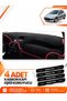 Peugeot 206 Small Screen (1998-2009) Compatible Front Torpedo Protection Cover - Black-Red - Pe003