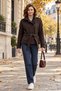 Women's Buttoned Belted Brown Cashmere Coat - 4