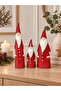 Decorative 3-Piece Red Santa Claus Figure New Year's Table and Shelf Decoration - 3