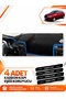 Fiat Palio (2005-2012) Compatible Front Dashboard Protection Cover Carpet Protective Cover - Black-Blue - Fi003