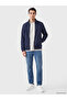 Ozmarka New Season Navy Blue Stand Collar Men's Zippered Sweatshirt - 2