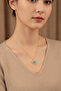 Yellow Chain Bijoux Necklace with Blue Flower Pendant - Elegant and Stylish Design - 2