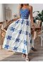 Rochie maxi, albastru - 5