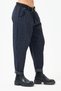 Women's Navy Blue Italian Plus Size Leopard Patterned Lycra Carrot Pants 40 - 50 Size - 6