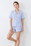 Women's Relaxed Elastic Blue Pajama Set - 3