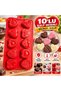 Red Heart Pattern Silicone Mold for Chocolate, Cake, Ice, and Soap - 10 Cavity Multi-Purpose Flexible Mold