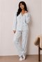 Women's Buttoned Winter Home Blue Pajama Set