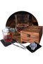 Stones and Glass Gift Set, 4 Granite Chilling Stone and Whisky Glass in Wooden Box, Gift Set with Ice Tongs, Slate Coasters, Alcohol Gift for Men/Dad/Christmas/Husband/New Home Gifts