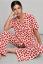 Women's Short Sleeve Comfort Red Pajama Set 4725 - 3