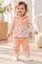Baby girl floral print hooded vest long sleeve t-shirt and sweatpants 3-piece set 3-6 months - 2