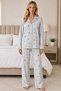 Women's Casual Flexible Loose Blue Pajama Set 4671