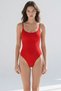 Night Red Women's Polyamide Unprinted Seasonless Bodysuit - 4