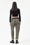 Women's Khaki Italian Plus Size Leopard Patterned Lycra Carrot Pants 40 - 50 Size - 4