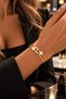Steel Alina Zircon Stone Luxury Handcuff Bracelet - 7
