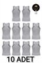 Pack of 10 Gray Cotton Ribbed Men's Sports Undershirts - Swimmer Cut - Custom Made Sleep Band with Gift