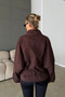 Oversize Gabardine Fabric Belted Stand Collar Women's Jacket - 5