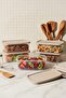 Set of 5 Rectangular Storage Containers 1200 ml Refrigerator Organizer Freezer Compatible - 2