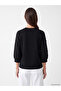 Two Mt Shop Quality Lcw Everyday Black Diver Fabric Embroidered Oval Collar Long Sleeve Women's Blouse - 4