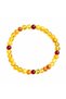 Natural Amber Bracelet 4mm Sphere Cut Adult Unisex Amber Stone Bracelet - 4