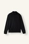 F2821Axbk81 Black Regular Fit High Collar Half Zipper Sweatshirt