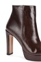 Women's patent leather look platform heel chic boots - 5