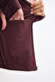 H5289Axbr93 Burgundy Warm Slim Fit Hooded Soft Fleece Inside Zippered Long Sleeve Sportswear - 6