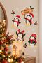 Cute Penguins New Year Theme - Baby and Kids Room Glass and Wall Sticker Set - 3