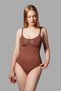 Night Brown 2 Size-Recovering Slimming Seamless Zibin Corset with Side Fasteners 9051
