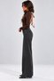 Coffee-Colored High-Necked, Low-Cut Backless Long-Sleeved Badi - 3