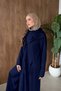 Lafeza Scarf Detail Mercerized Suit Navy Blue - 2