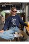 Women's Sea Air Printed Oversize Comfortable Fabric Sweatshirt