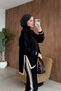 Nora Stripe Detail Pique Set Black - 2