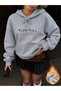 Women's Minimal Printed Hooded Sweatshirt