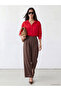 Alita City Lcw Modest Brown Regular Fit Women's Pleated Fabric Pants with a Difference