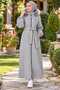 Women's Long Fur Detail Hooded Zippered Plus Size Tunic Coat - 3