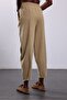 Camel Front Stitched Barrel Pants 031750 - 6