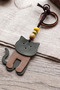 Green Coffee Cat Figured Beaded Pet Bag Ornament Accessory Car Mirror Hanger Ct005 - 4