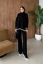 Nora Stripe Detail Pique Set Black