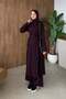 Lafeza Scarf Detail Mercerized Suit Plum - 3