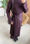Lafeza Scarf Detail Mercerized Suit Plum - 2