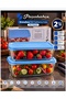 2 Pieces Snowbox Storage Container Large 1200 Cc Rectangular with Blue Lid
