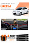 Hyundai Accent Blue (2011-2017) Compatible Torpedo Protection Cover Auto Cover - Black-Red - Hu011