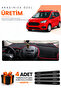 Ford Courier (2013-2020) Screenless Compatible Torpedo Protection Cover Auto Cover - Black-Red - Fo004