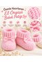 Baby Booties with Pink Bow, 3 Months Old Baby Girl Newborn Booties - 5