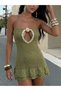 Rochie mini, verde - 7
