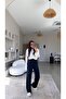 Navy Blue Modal Drawstring Elastic Pants - 4