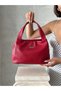 Derkon 100% Genuine Leather Women's Hand and Shoulder Bag Red
