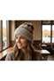 Women's Diamond Patterned Plush Beret Soft Textured Winter Trendy Hat - 3