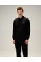 6Wm1010-Bk Men's Zippered Sweatshirt, Black. - 5
