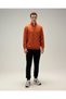 5Wm1603-Br Men's Half-Zip Sweatshirt, Terracotta Color. - 5